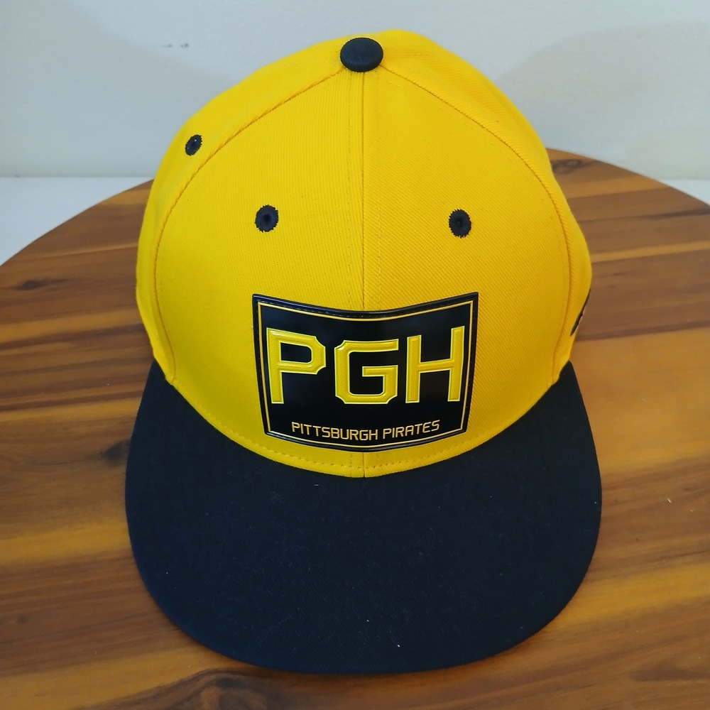 Pittsburgh Pirates Hat‎ Cap Yellow Nike Dri-FIT Fitted 7 5/8 PGH MLB Baseball